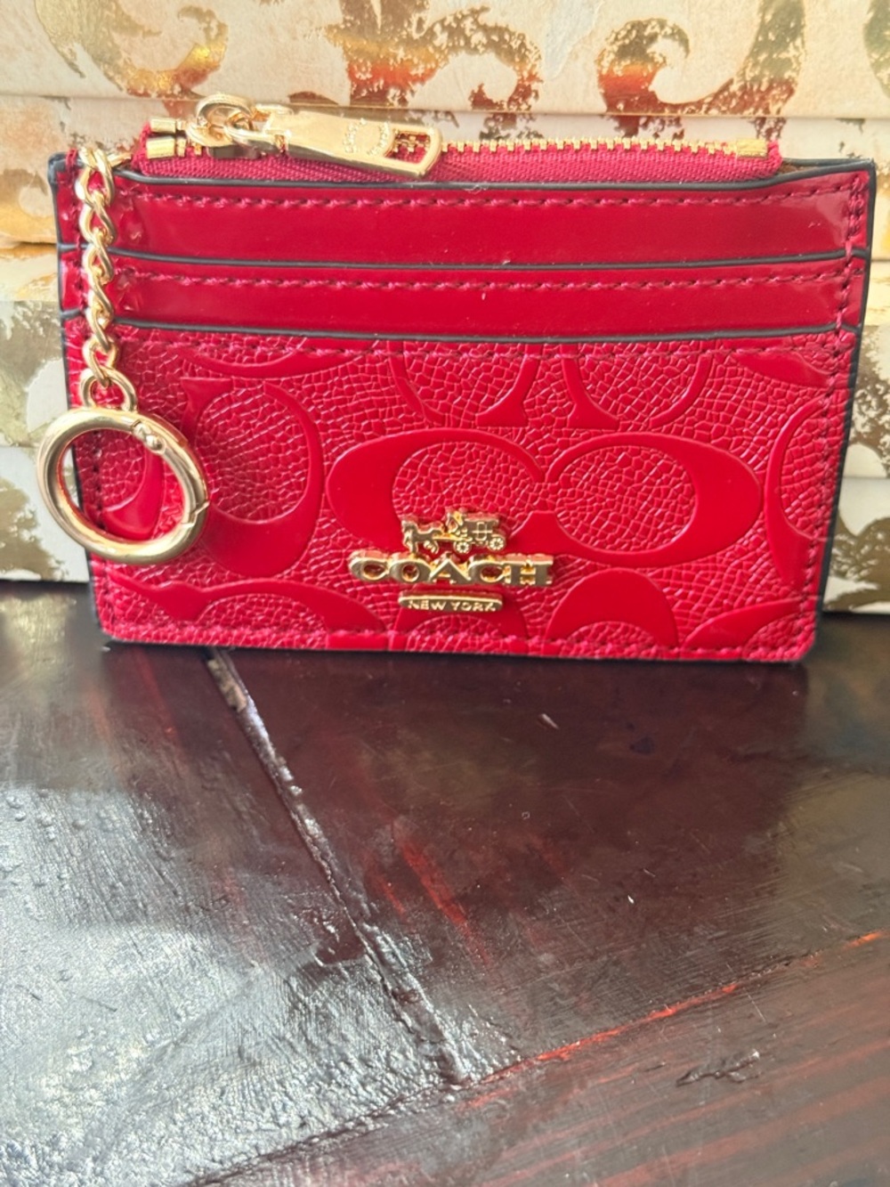 Coach NWT Raspberry (red)
Signature C Patent Embossed 
Leather 3-Piece Gift
Set - Picture 10 of 15